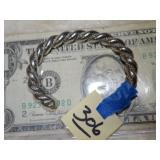 Sterling Silver Rope Bracelet Navajo