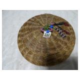 Pine Needle Basket w/ Peking Beads