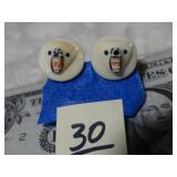 Pre Ban Ivory Bear Cuff Links