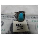 Navajo Ring Turquoise & Silver Sz 9ï¿½