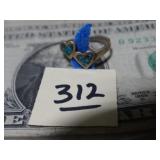 Zini Double Heart Ring Sz 7ï¿½