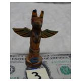 Miniature Wooden Totem Pole