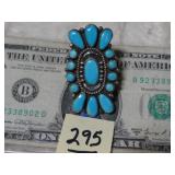 Navajo Turquoise & Silver Ring Sz 10
