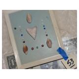 Framed Mule Ear Arrowhead w/ Beads