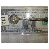 Mexican Spoon w/ Aztec Calendar & Abaloni
