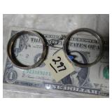 Silver Hoop Earrings w/ Bear Paw Pattern