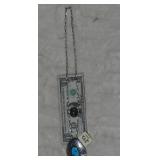 Turquoise & Silver Necklace Signed K. Lewis