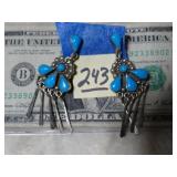 Sterling .925 Earrings Turquoise Mexico