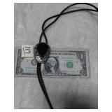Bolo Tie Silver w/ Black Stone