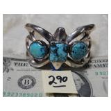 Donald BACA Sand Cast Bracelet Turquoise & Silver