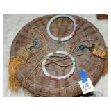 Chinese Basket 9' W  w/ Beads & Peking Bracelets