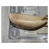 Fossilized Walrus Tooth Keychain Pre Ban