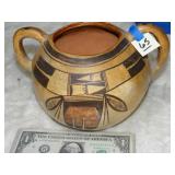 Very Old Hopi Pueblo Pottery Bowl w/ Handles