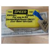 Speer 22 Cal 70gr Savage High Power Only
