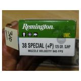 Remington 38spl +P 125gr SJHP 50rnds