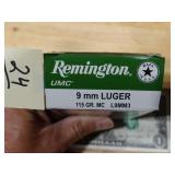 Remington 9mm Luger 115gr MC 50rnds