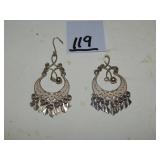 Silver Dangle Earrings (1 missing fish hook wire)