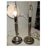 Pair of Silver Colored Lamps NO SHADES WORK