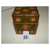 Old Wood Card Holder Box