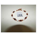 Copper, Tiger's Eye & White Bead Bracelet