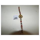Gold Tone Ladies Ladybug Themed Watch