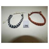 2ct Hemp Cord Bracelets-Blu/ Wht & Drk/ Med Brn
