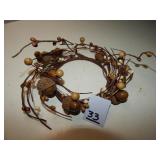 Candle Ring w/ Acorns & Berries 3.5'