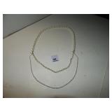Faux Pearl & Chain Layered Necklace