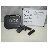 Glock Mdl 21 Cal 45 S/N KWZ481