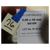 5.56x45mm SS109 20rnds Black Tip