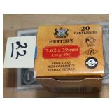 Herter's 7.62x39 122gr FMJ 20rnds