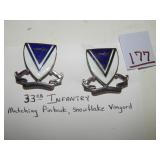 33rd Infantry Matching Pinback Snowflake Vangard