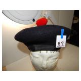 Beret Black w/ Red Pom Pom, Scottish Balmoral