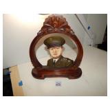 Wood Hand Carved & Painted Military Portrait