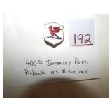 400th Infantry Regt. Pin