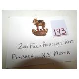 2nd Field Artillery Regt. Pin