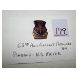63rd Anti Aircraft Artillery Pin