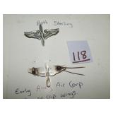 Sterling Early Army Air Corp Collar/ Cap Wings