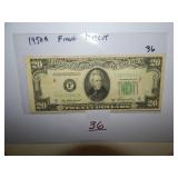 $20 Bill 1950A Miscut
