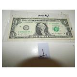 $1 Bill Stuck Digit Left Side Last '8'