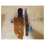 Vintage Original Bowie Knife w/ Leather Sheath