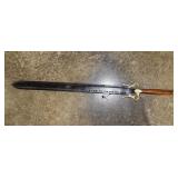 Decor Sword/ Wall Hanger w/ Leather Sheath