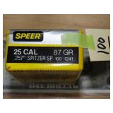 Speer 25 Cal 87gr .257 Spitzer SP 100ct