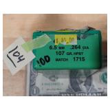 Sierra 6.5mm .264mm 107gr HPBT Mat 100ct