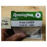 Remington 9mm Luger 115gr MC 50rnds
