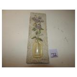 Glass Jar w/ Purple Flowers Wall Hanger