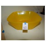 Yellow Plastic Square Serving Bowl