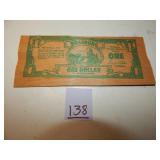 Roseburg, OR $1 Wood Currency 1979