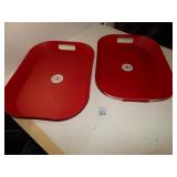 2ct Red Plastic Serving Trays