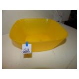 Yellow Plastic Square Serving Bowl